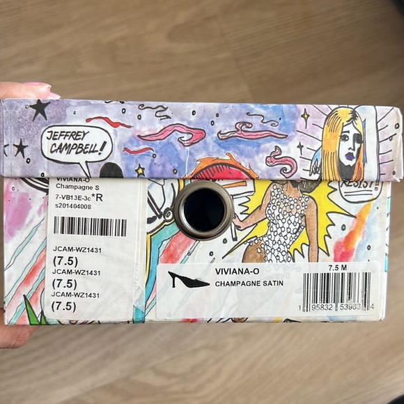 Jeffery Campbell x REVOLVE Viviana Mules in satin creme with rhinestones - Picture 12 of 12